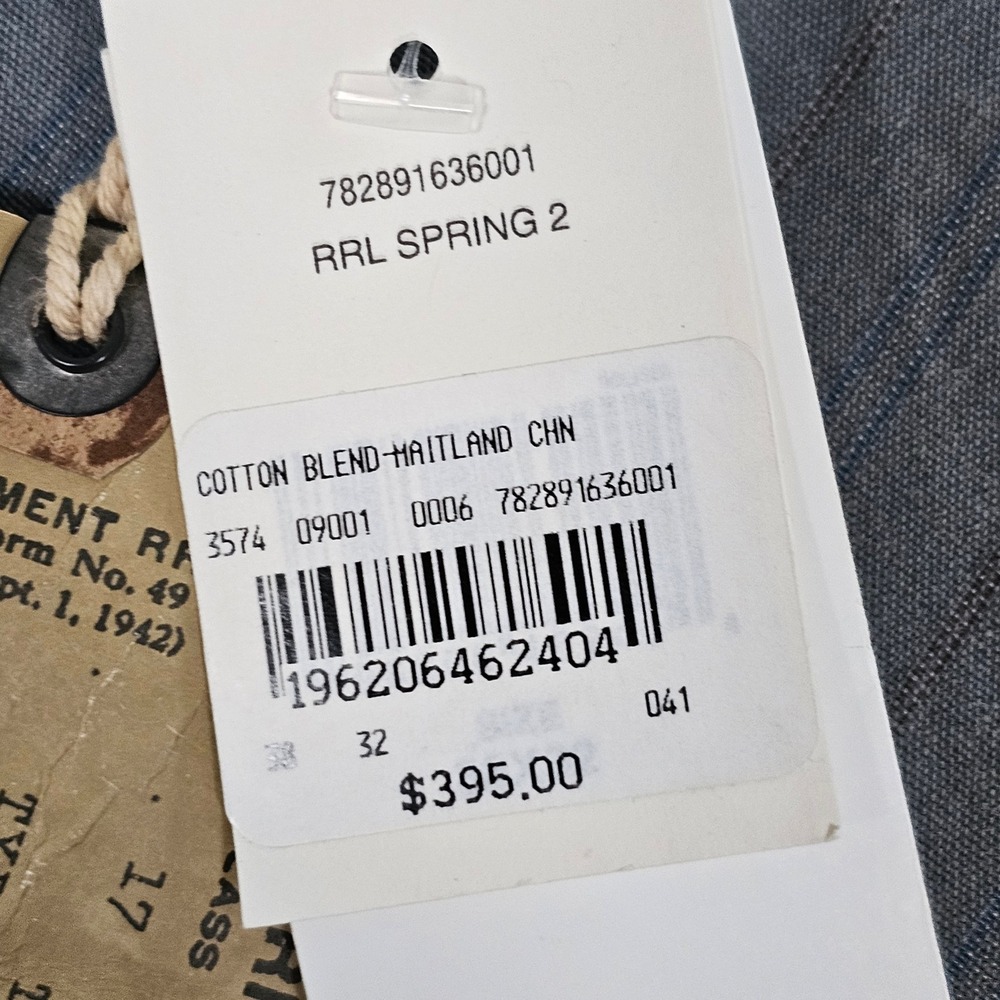 RRL Ralph Lauren Field Fit Chino Pants Mens 38x32 Maitland Stripe Grey 395 MSRP - Picture 6 of 16